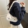 Japanese Sweet Foreign Niche Design Handbag Simple Shoulder Underarm Bag New Printed Pleated Crescent Bag