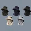 Sun Hat Sun Protection Spring Summer Outdoor UV Resistant Fishing Face Shield Sun Hat Large Brimmed Fisherman Hat For Male