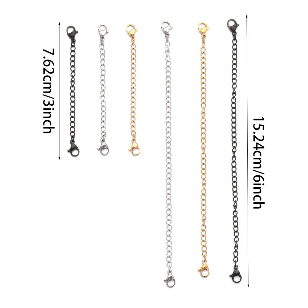 3'' Jewelry Accessories DIY Necklace Bracelet Lobster Lock Extender /Safety Chain Extender