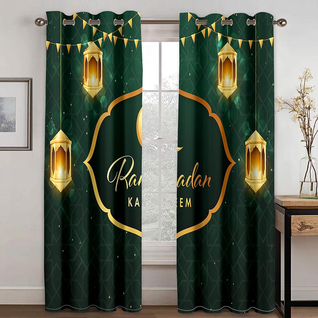 Muslim Ramadan Festival Window Curtains Living Room Home Decor Children's Bedroom Window Treatments Kitchen Drapes