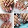 Christmas French Fake Nails Wearable Manicure Nail Tips Waterproof Press On Nails Girl
