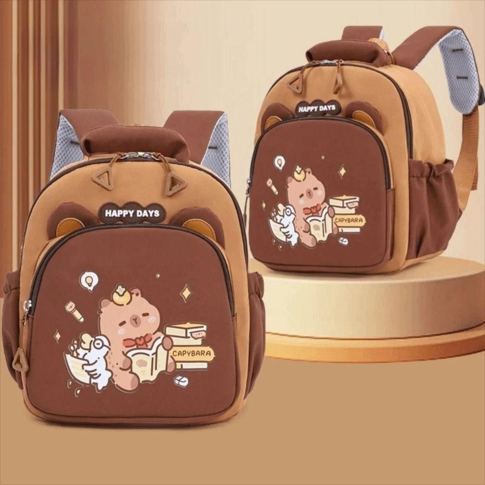 Kawaii Capybara Kindergarten Backpack Lightweight Children School Bag  Toddler