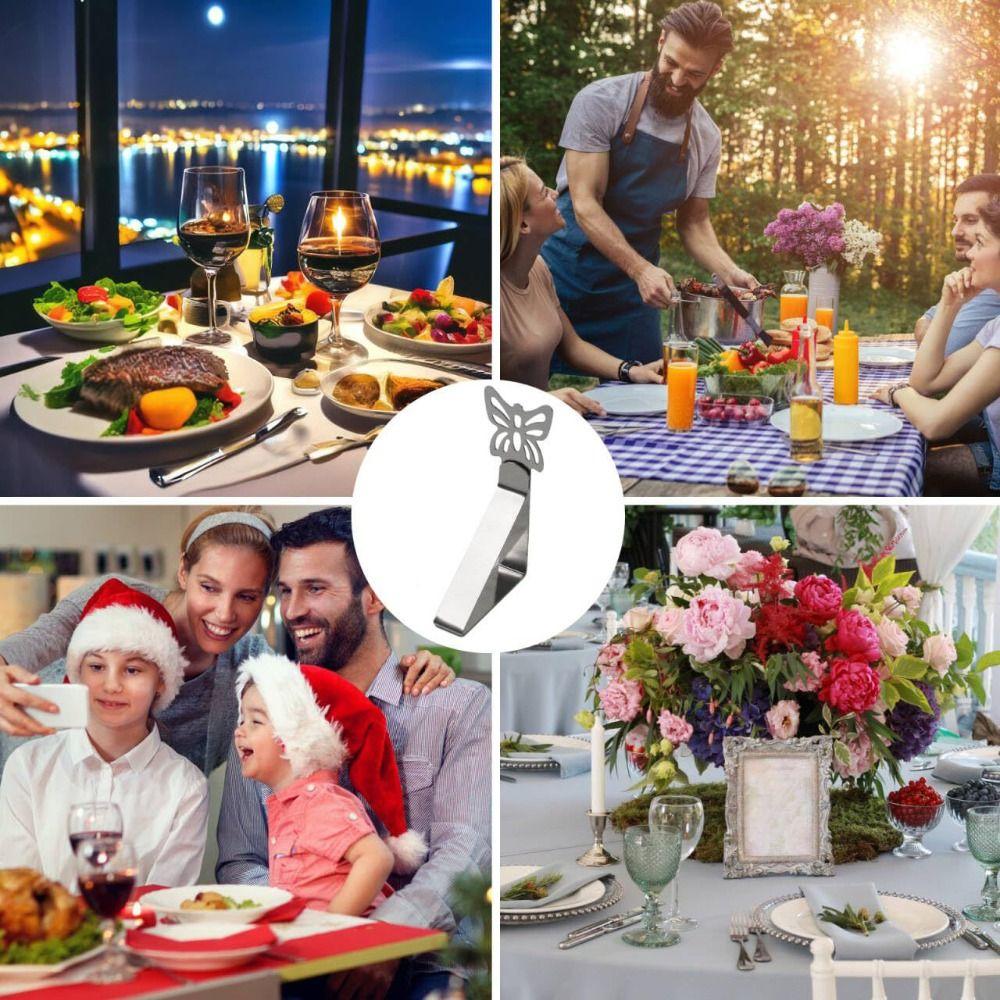 12pcs Stainless Steel Tablecloth Clips Multi-functional Picnic Table Clips  Picnic Supplies