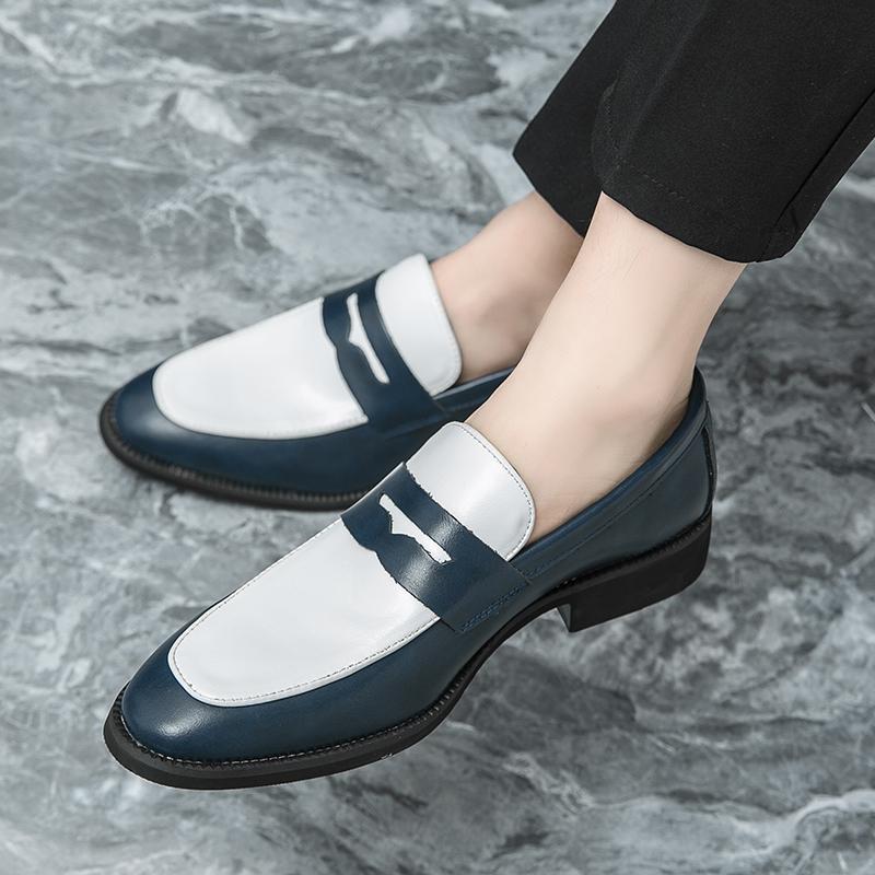 Italian Luxury Brand Gentleman Loafers Slip-on Leather Pointed Toe Shoes Men's Casual Shoes Moccasin High Quality Wedding Shoes