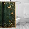 1pc Celestial Magical Elements Moons & Stars Shower Curtain - 70.8x70.8 Inch Durable Polyester Fiber, Machine Washable, Dark Gre