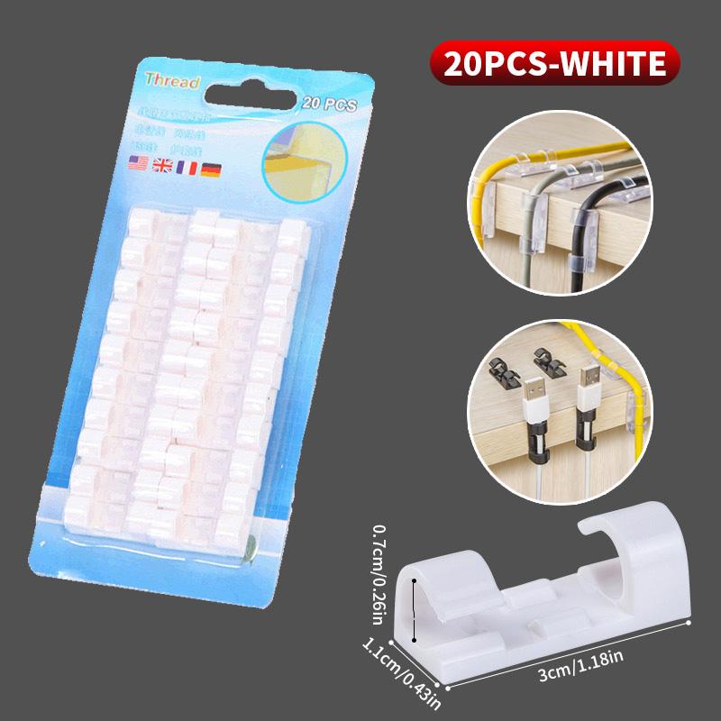 Cable Organizer Clips Cable Management Desktop & Workstation ABS Wire Manager Cord Holder USB Charging Data Line Bobbin Winder