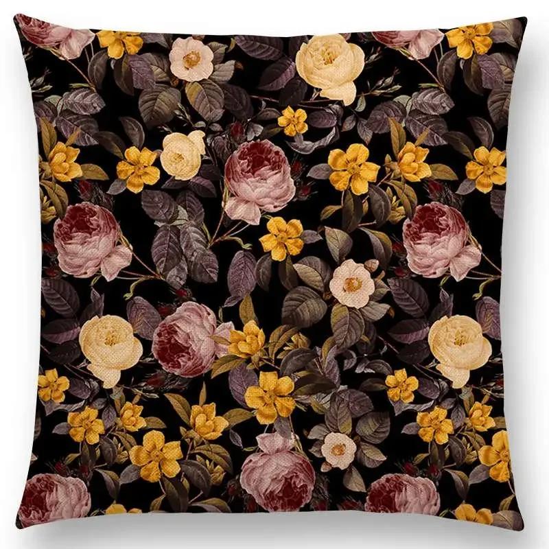 Latest Gorgeous Floral Night Forest Garden Print Throw Pillow Case Home Decor Cushion Covers / Cushion Cover Hogar