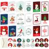 6pcs Merry Christmas Greeting Cards with Envelopes Stickers Folding Type Cartoon Print Gift Cards Christmas Decoration Supplies