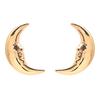 [Q8728] - Golden 'Luna' Steel Designer Earrings - 13x7 Mm