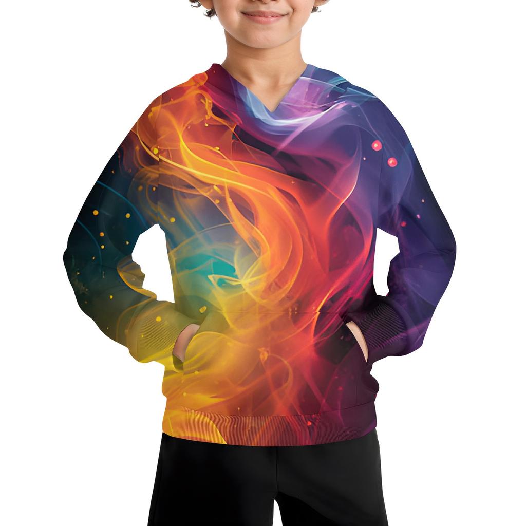 Boys Casual Fashion Long Sleeve Hooded Pocket Sweatshirt