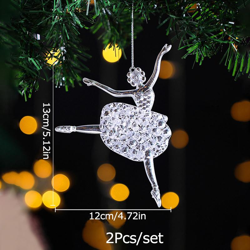 Christmas Xmas Tree Decoration Creative DIY Acrylic Hanging Ornaments Pendants Snowflake Snowman