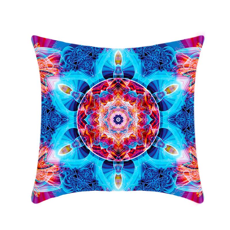 Creative Bohemian Style Mandala Sofa Pillow Cover Tatami Bay Window Pillow Cover Short Plush Printed Cushion