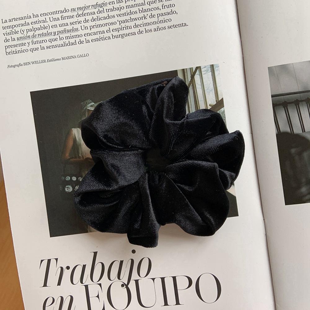 Fashion Women Girls Black Velvet Scrunchie Hair Scrunchies for Hair Elastic Hair Ties Classic Ponytail Free Shipping