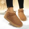 New Fleece and Thickened Short-leg Snow Boots for Women, Thick-soled Warm Round-toe Cotton Shoes