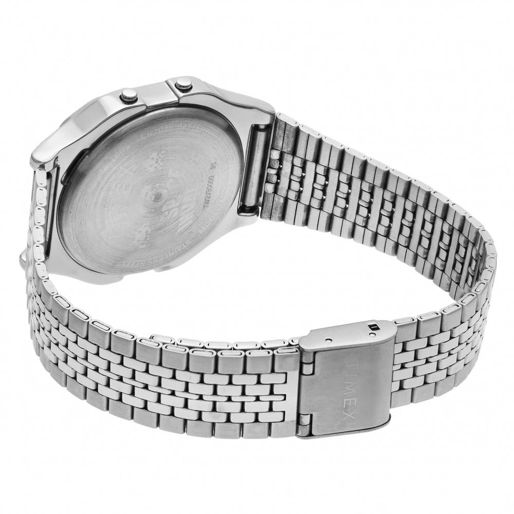 TIMEX Watch TIMEX 80 Space Invaders Collaboration Model Red Dial Brass Acrylic Quartz Japanese Movement Digital 30MM America Watch TW2V30000 Silver