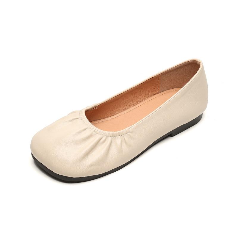 Квадратная головка одиночные туфли женские плоские подошвы одна стопа стремя ретро бабушкины туфли мягкие подошвы неглубокие горловины женские туфли для поездок на работу