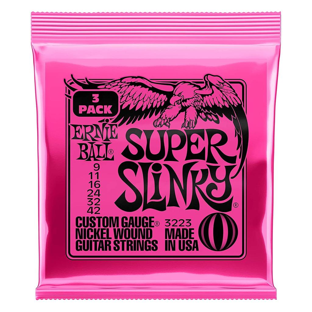 [Authentic] ERNIE BALL 3223 Electric Guitar Strings (09-42) Super Slinky 3-Pack