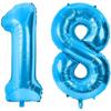 Number Balloon - Not Specified - 18 - Blue - 100 Cm - Helium