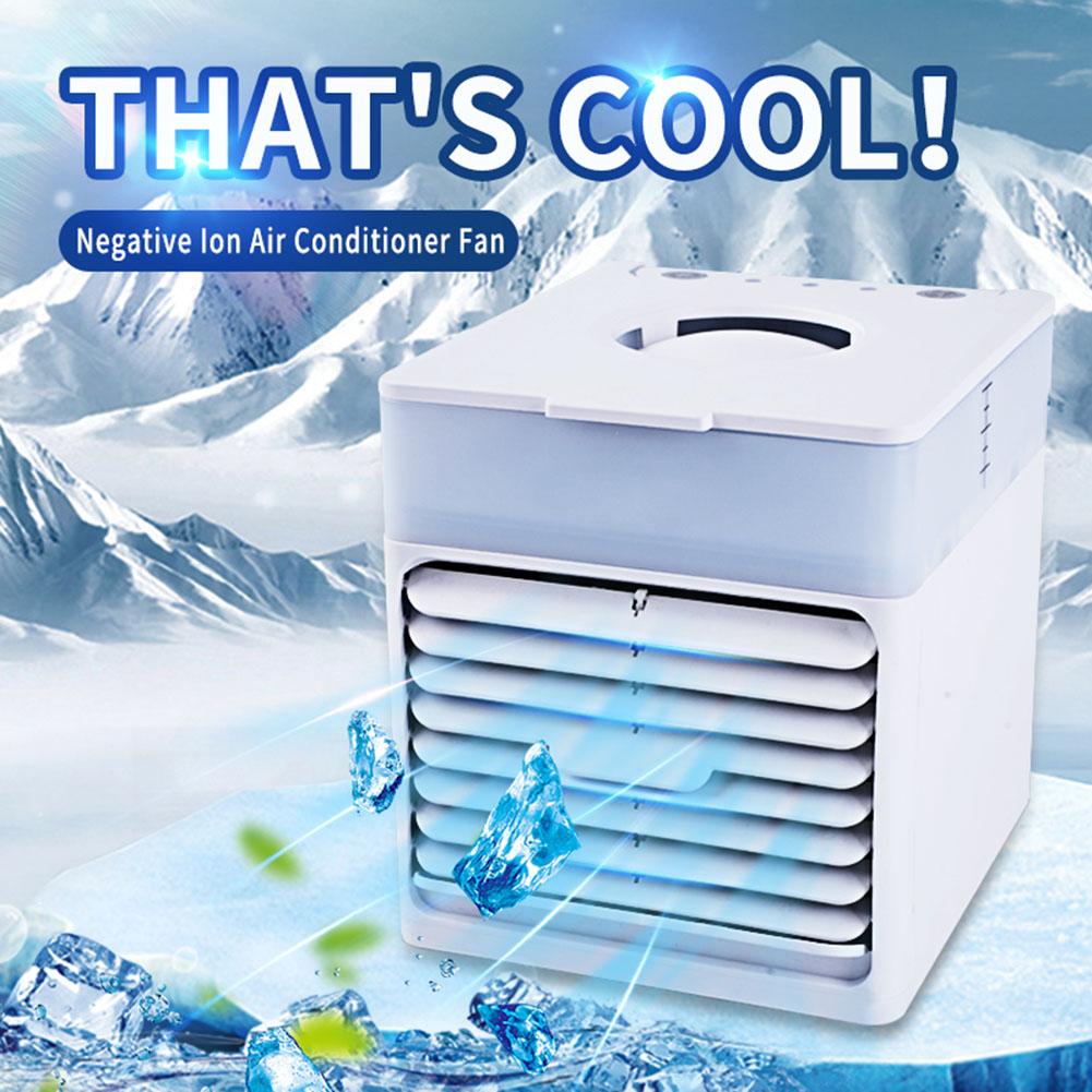 Portable Electric Air Conditioner Fan Humidifier Purifier Air Cooler Fan Desktop Usb Mini Fan With Lights For Office Home Room