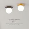 Gold LED Bulb Porch Light Aisle Living Room Bedroom with Modern Ceiling Light White Glass Ceiling Light
