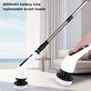 Electric Spin Brush Shower Scrubber with Long Handle IPX7 Waterproof Detachable Rechargeable Cordless Tile