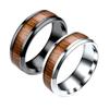 Retro Stainless Steel Wood Grain Titanium Ring - Men's Jewelry Collection