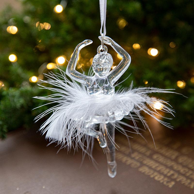 Transparent Acrylic Angel Ornament - Ice Crystal Christmas Tree Decoration