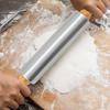 Stainless Steel Rolling Pin for Baking Pizza Dough Bread Pie Pastry Rollers with Wooden Handles Adjustable Thickness Kitchen Tools