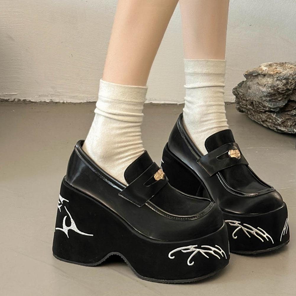 Chunky Platform Wedge Pumps For Women New Spring Summer Goth Punk Lolita Mary Janes Women Shoes Party Comfy Ladie Loafers