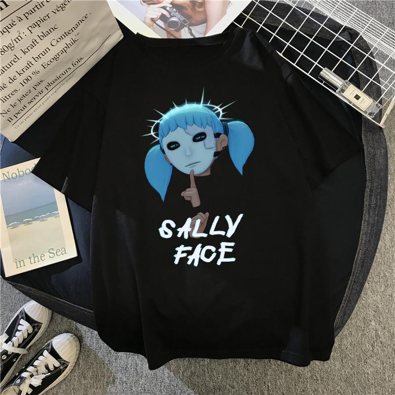 Men T Shirt Sally Face Print Regular Short Sleeve T-shirts Female Harajuku Summer Fashion Casual Short-sleeve Clothing Tops Tees