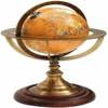 Antique Brass World Map Globe – 27 Cm Nautical Desk Décor with Astrolabe Armillary Sphere Design