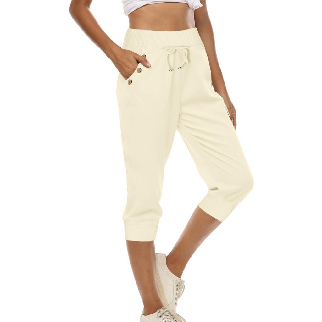 Pants For Women Casual Summer Drawstring Elastic Waist Pant With Pockets