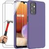 Case + Tempered Glasses - BOOLING - for Samsung Galaxy A32 5G - Silicone TPU - Dark Purple - Matte Effect