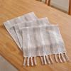 Hand Woven Solid Color Lace Table Runner with Fringe for Farmhouse Christmas Dining Table Decor