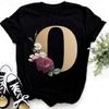 Summer Women's Fashionable Simple Floral Letter Printed Pure Cotton Short Sleeved Women's T-Shirts Women’s