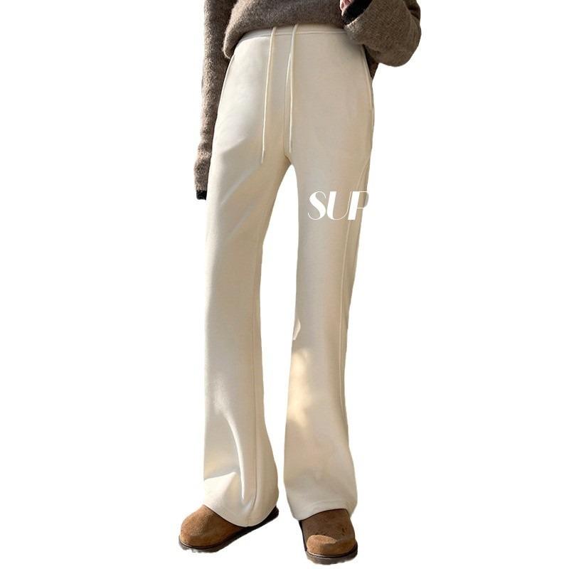 Slight Windproof Pants Women's Winter New High-waisted and Thin Horseshoe Pants Casual Tall Extended Flared Pants