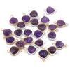 1Pc, Energy Natural Stone Amethyst Connector, Reiki Healing Purple Crystal Pendant Charms Heart Connectors for Jewelry Making DIY Necklace Accessories