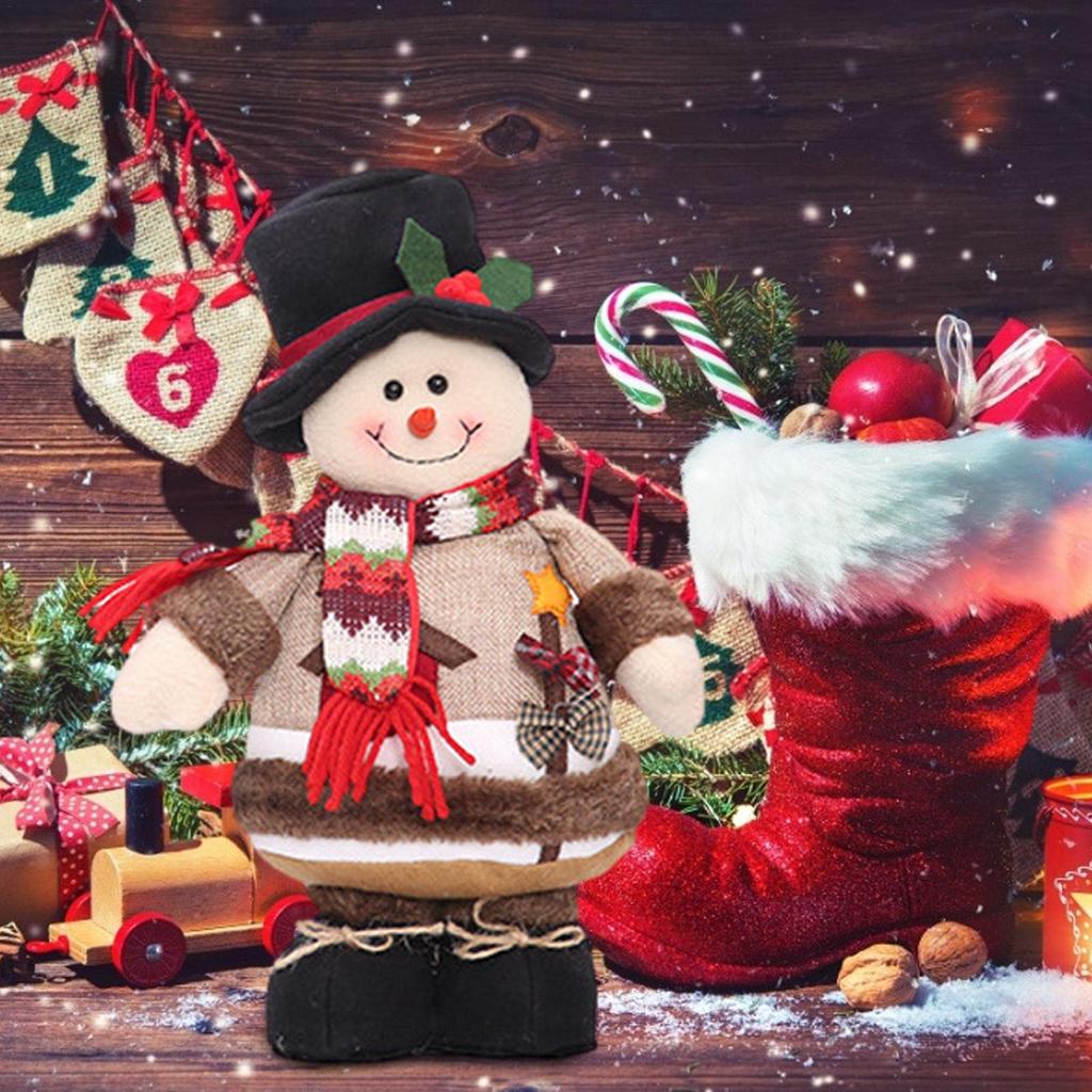 Christmas Plush Doll Snowman Elk Standing Doll Gift Santa Claus Decoration Hotel Shopping Mall Christmas Decoration Kids Gift