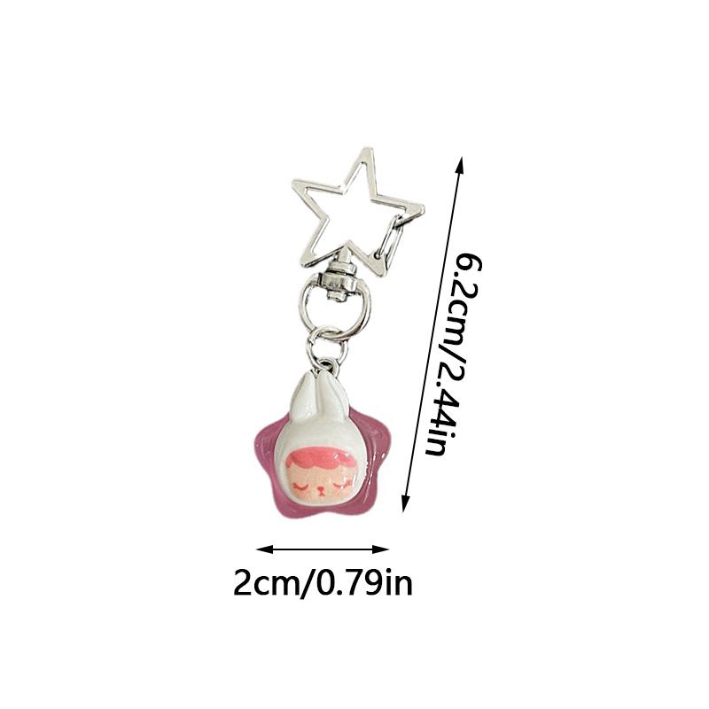 Key Decoration Cute Bag Pendant Accessories Lucky Star Keychain Cartoon Luminous Keychain