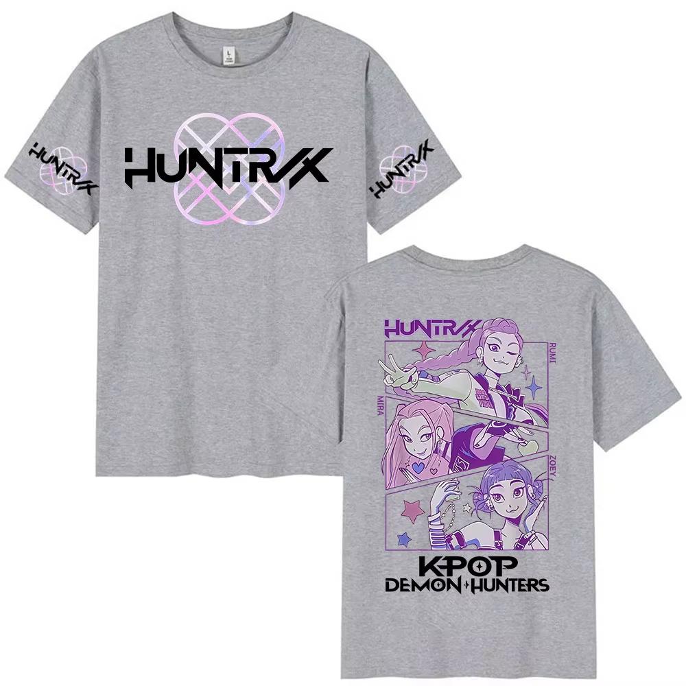 Limited K-pop Demon Hunters 2025 Film Graphic T Shirt Men's Women Aesthetic Fashion Retro Cotton Short Sleeve T-shirt Streetwear