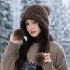 All-match Gold Wire Thickened Knitted Wool Hat Autumn and Winter Fashion Casual Cold Hat Outdoor Warm Hat Showing Small Face