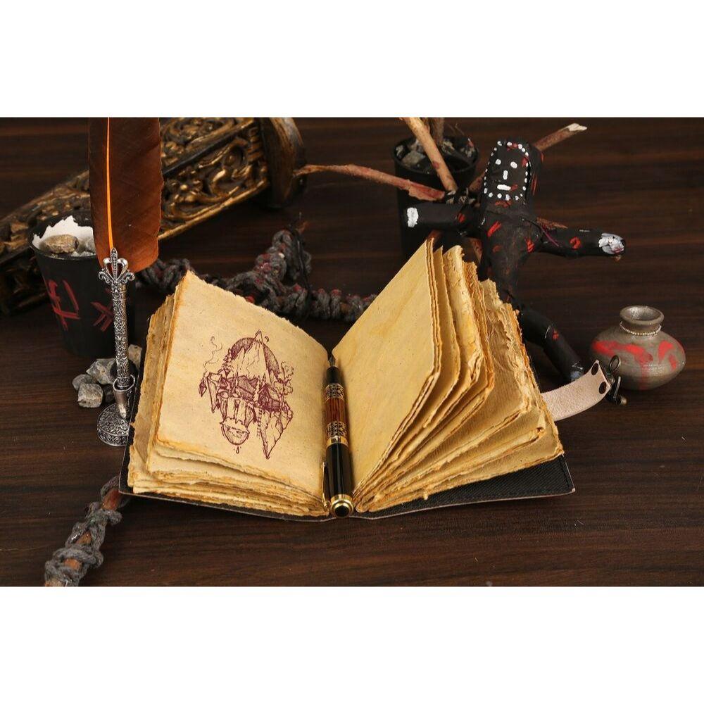 Sun Moon Vintage Leather Journal for Men & Women 200 Pages of Antique Handmade