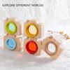Useful with Hanging Rope Colors Cognition Exquisite Workmanship Parent-child Interactive Wooden  Camera Kaleidoscope Toy for Baby