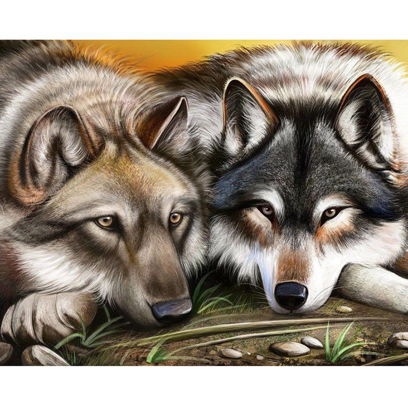 Animal Wolf DIY 5D Diamond Painting Full Round Drill Mosaic Diamond Embroidery Cross Stitch Rhinestones Handmade Gift Home Decor