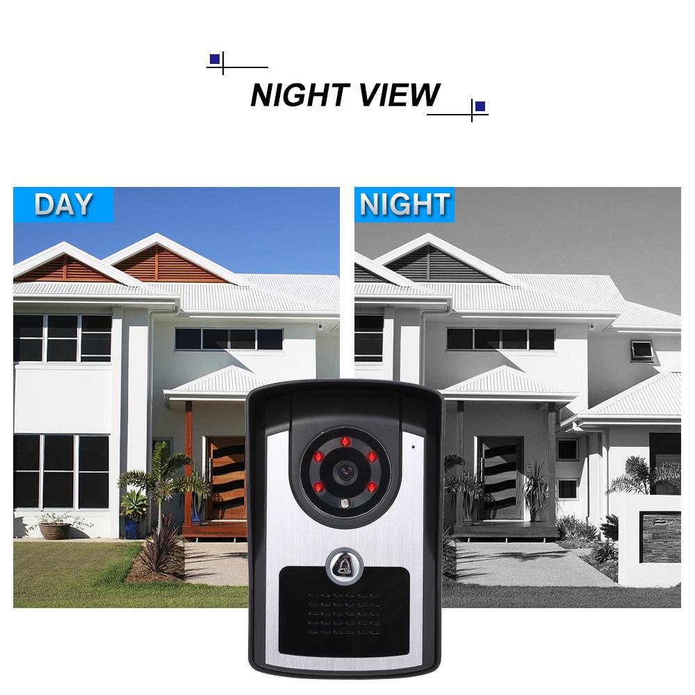 7 Inch Monitor HD Camera Video Door Phone Doorbell Intercom System IR Night Vision Wired Doorbell