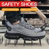 Rotating Button New Safety Shoes Men Anti-smash Anti-puncture Work Shoes Fashion Men Sport Shoes Security Protective Boots Men