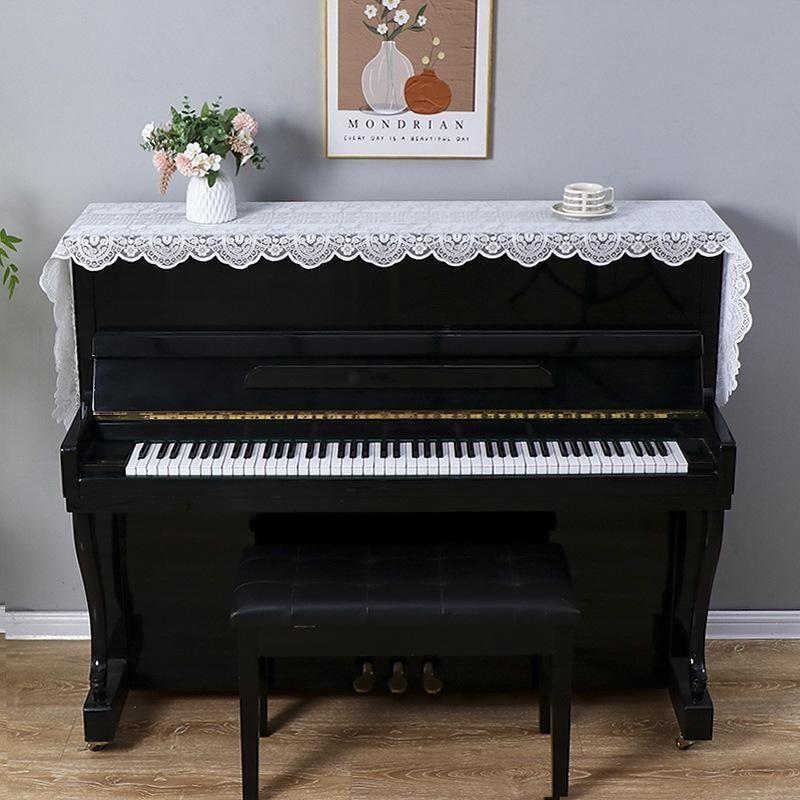 Elegant White Lace Table Runner with Floral Embroidery Tablecloth for Dresser, Kitchen, Wedding Banquet, Coffee Table, Fireplace, Dining