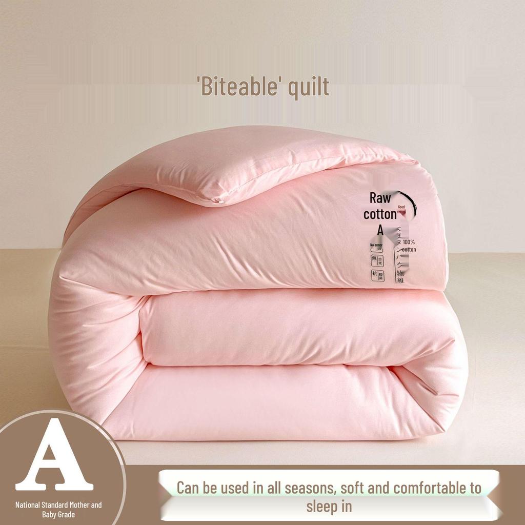 Class A Raw Cotton Soybean Fiber Quilt - Thickened Spring & Autumn Quilt for Dormitory, Single Winter Quilt, Gift Quilt.