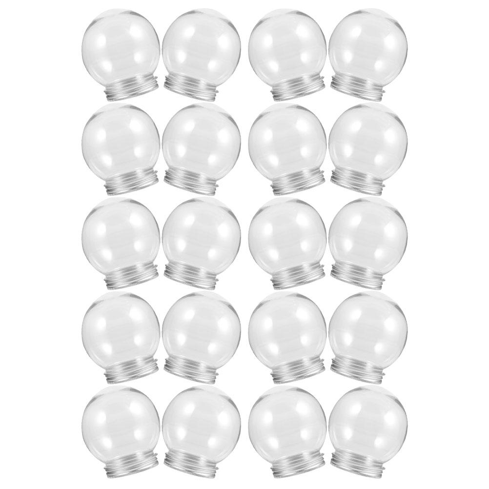 20 Pcs DIY Water Globe Transparent Snow Christmas Snowglobe Compact Plastic Globes Child Kit
