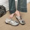 French Retro Silver Mary Jane Shoes Women's Summer 2025 New Niche Bow Ballet Shoes Women's Single Shoes